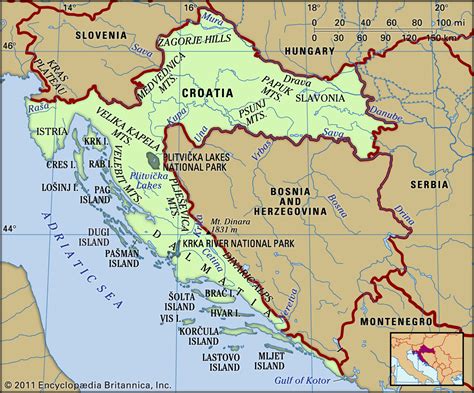 MAP Croatia On The Map Of Europe